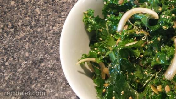Kale Salad with Sprouts and Seeds