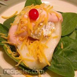 Kay's Pear Salad Stuffed with Nutty Cream Cheese