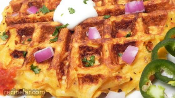 Kitchen Sink Hash Brown and Egg Waffle