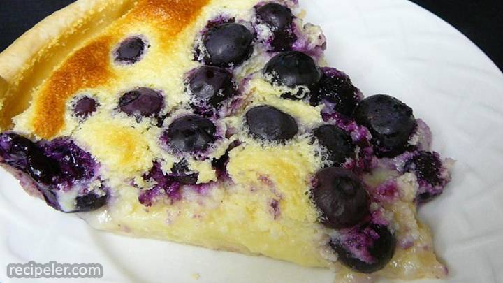 lemon blueberry custard pie