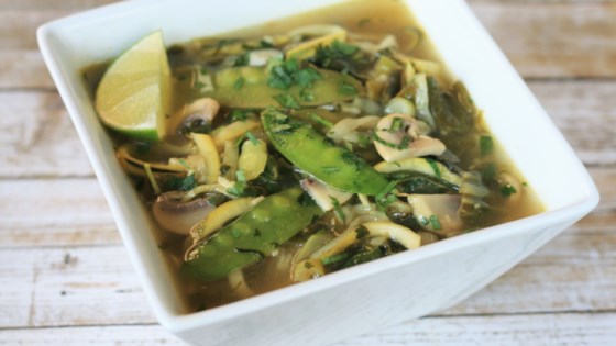 Lemongrass Coconut Curry Soup With Zucchini Noodles