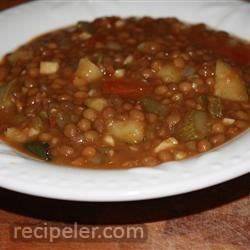 Lentil and Cactus Soup (Mom's Recipe)