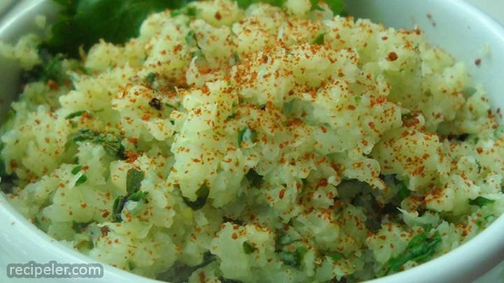 lime cilantro cauliflower "rice"