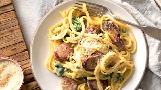 Linguine With Hillshire Farm&#174; Smoked Sausage And Greens