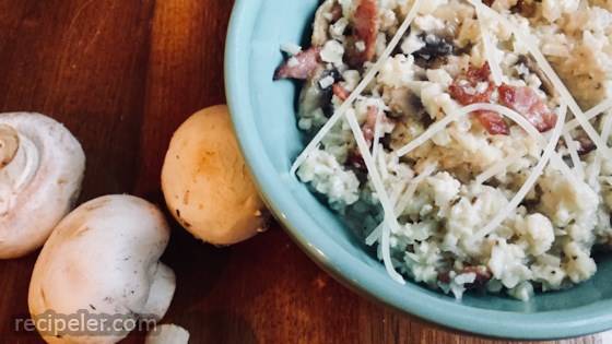 Low-Carb Grain-Free Bacon and Mushroom Risotto