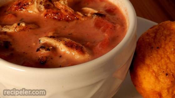 Low-Fat Fire-Roasted Tomato and Chicken Soup