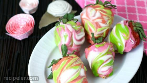 Marbled Chocolate-Covered Strawberries