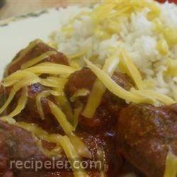 Meatballs Mexicana and Rice