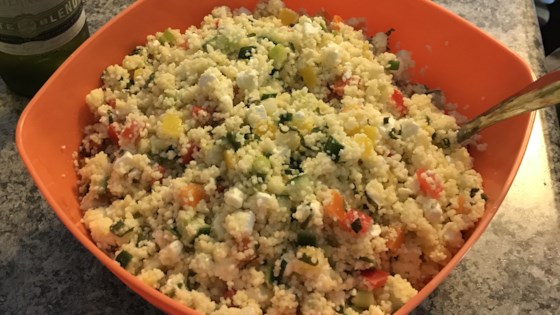 mediterranean couscous salad with feta and mint