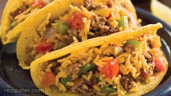 Mexican Rice & Beef Tacos