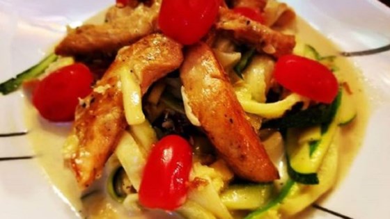 Mike's Epic Zoodle Fettuccine Alfredo With Chicken