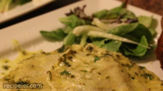 Mushroom and Spinach Ravioli with Chive Butter Sauce