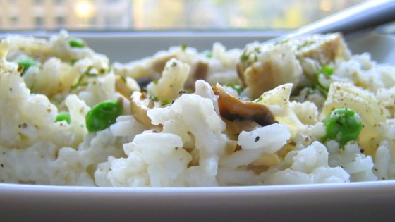 mushrooms and peas rice