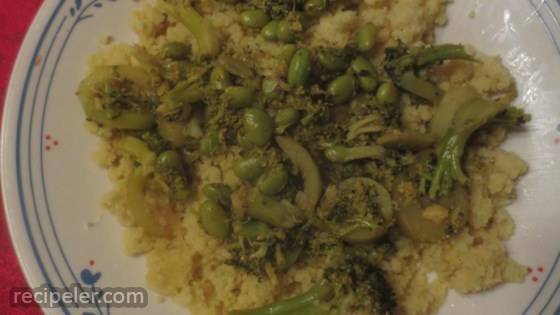 ndian Curry Couscous with Broccoli and Edamame