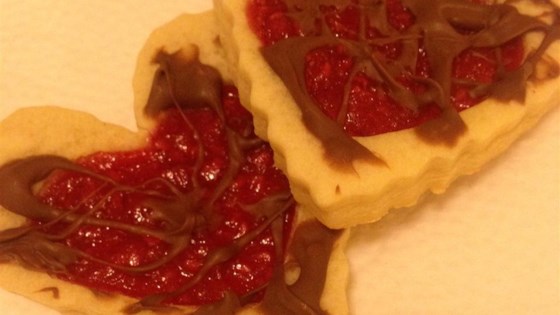 old fashioned butter valentine cookies dipped in chocolate