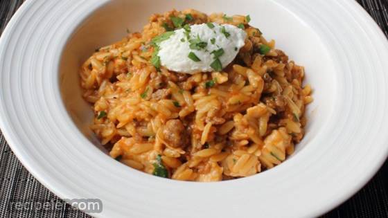 One-Pot Chicken and Sausage Orzo