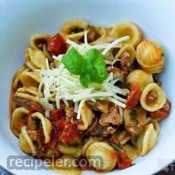 Orecchiette with Fresh Tomatoes and Sausage