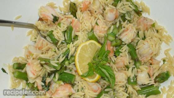 Orzo and Shrimp Salad with Asparagus