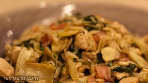 Orzo with Chicken and Artichokes