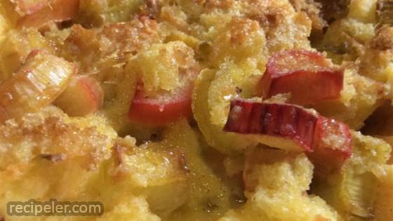 Outstanding Rhubarb Bread Pudding