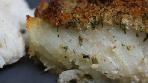 oven-baked cod with bread crumbs
