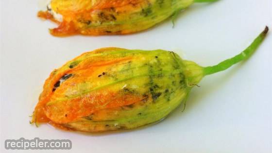 Oven Roasted Stuffed Squash Blossoms