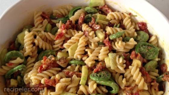 Pasta Salad with Fiddleheads, Bacon, and Sun-Dried Tomatoes