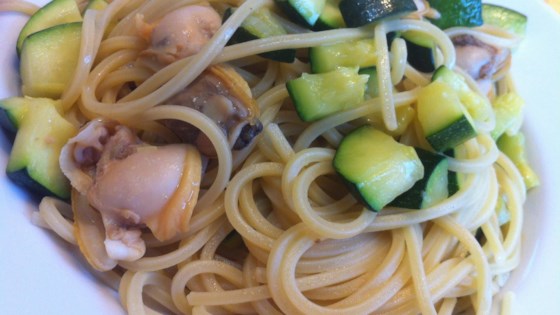 Pasta With Clams, Zucchini, And Zucchini Blossoms