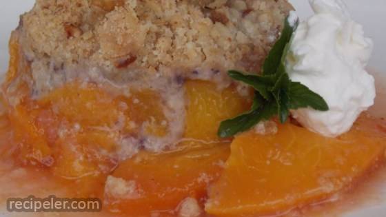 Peach Crisp with Oatmeal-Walnut Topping