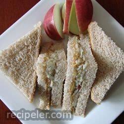peanut butter and apple sandwich