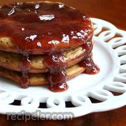 Peanut Butter and Jelly Oatmeal Pancakes