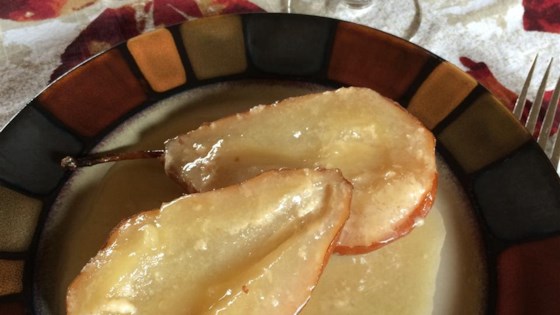 Pears Baked In Amaretto Cream