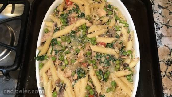 Penne with Pancetta, Tuna, and White Wine