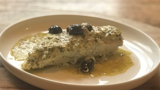Pesto Chicken Casserole With Feta Cheese And Olives