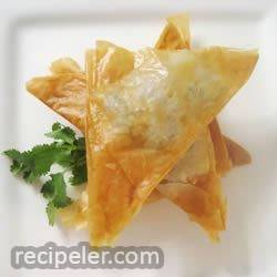 phyllo turnovers with shrimp and ricotta filling