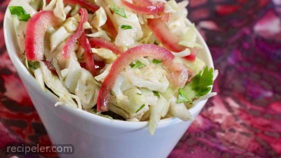 Pickled Onion and Cilantro Coleslaw for Pulled Pork