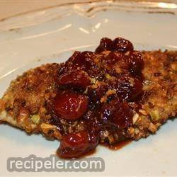 Pistachio Crusted Chicken Breasts with Sun-Dried Cherry and Orange Sauce