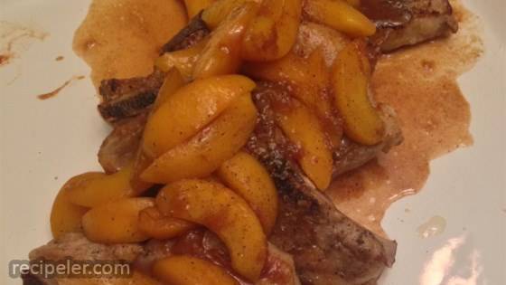 Pork Chops With A Riesling Peach Sauce