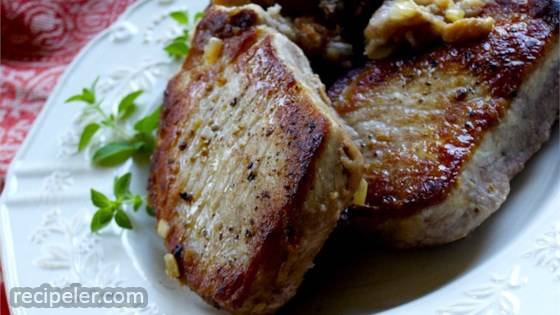 Pork Loin Chops with Cherry-Apple Stuffing
