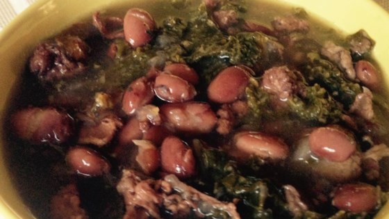 portuguese beans with kale and linguica