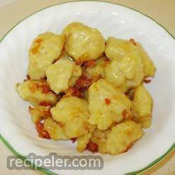 Potato Dumplings with Bacon and Onions