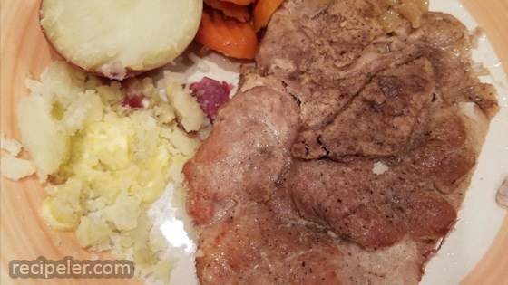 Pressure Cooker Bone-n Pork Chops, Baked Potatoes, And Carrots