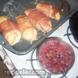 Prosciutto Wrapped Chicken Breasts with Orange-Cranberry Jus