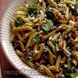 Quick Greek Pasta Salad with Steak