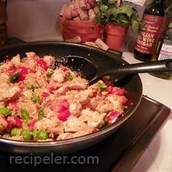 Quinoa with Chicken, Asparagus and Red Peppers