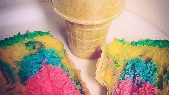 rainbow cupcake cones