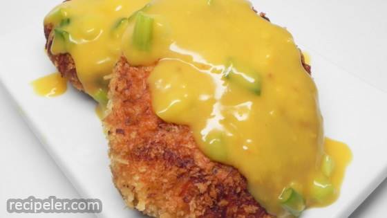 Ranch Chicken Patties with Creamy Cheddar Sauce