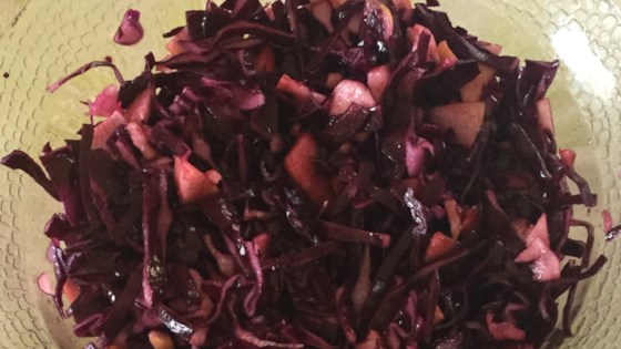 red cabbage salad with apples