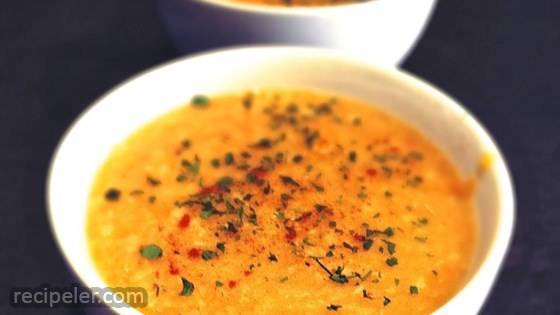 Red Lentil and Yellow Split Pea Soup Made with a Pressure Cooker