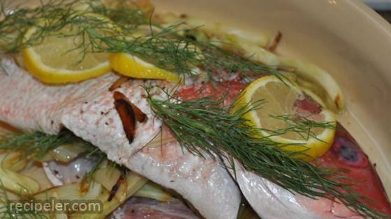 Red Snapper With Fennel And Garlic